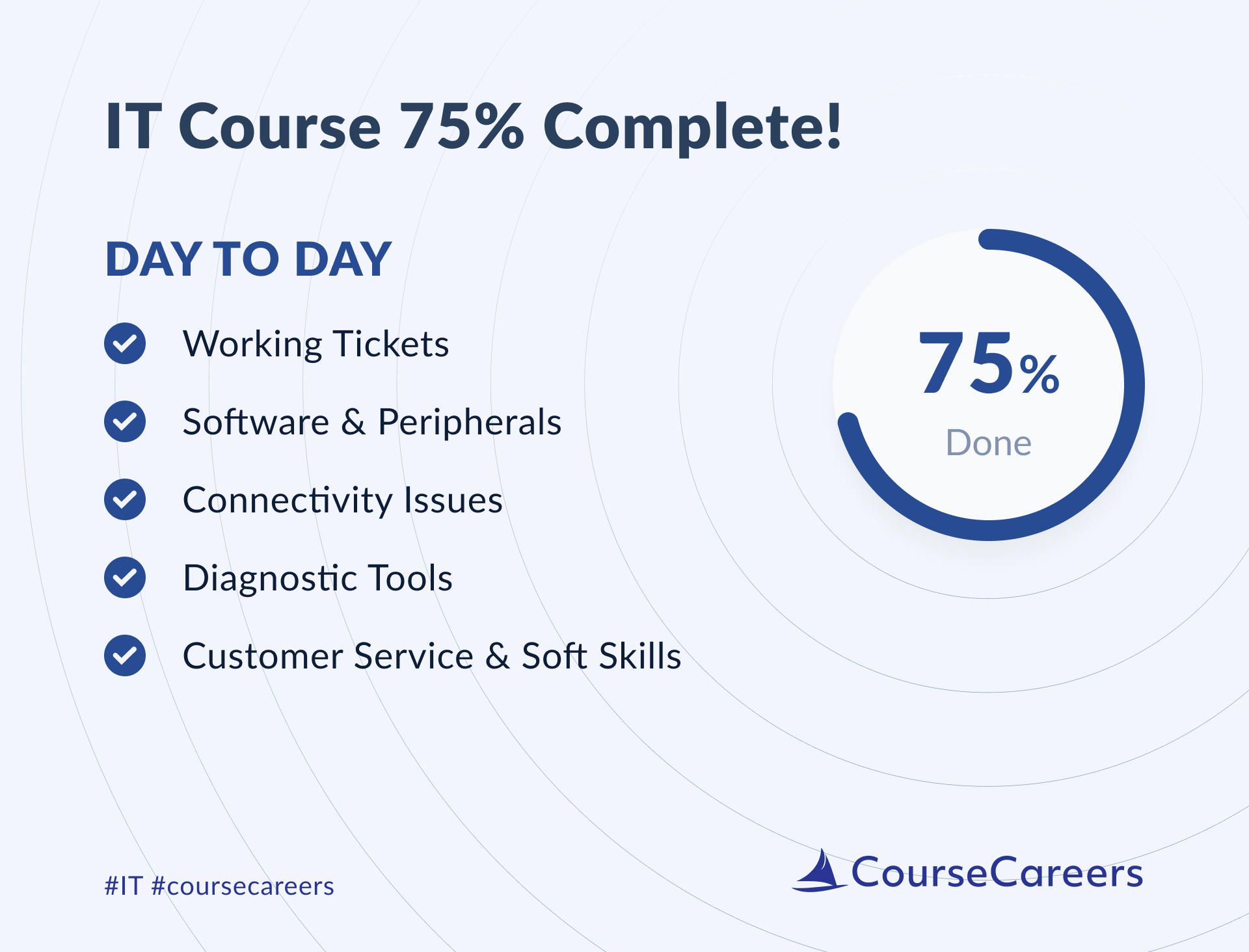 picture of progress through CourseCareers IT course